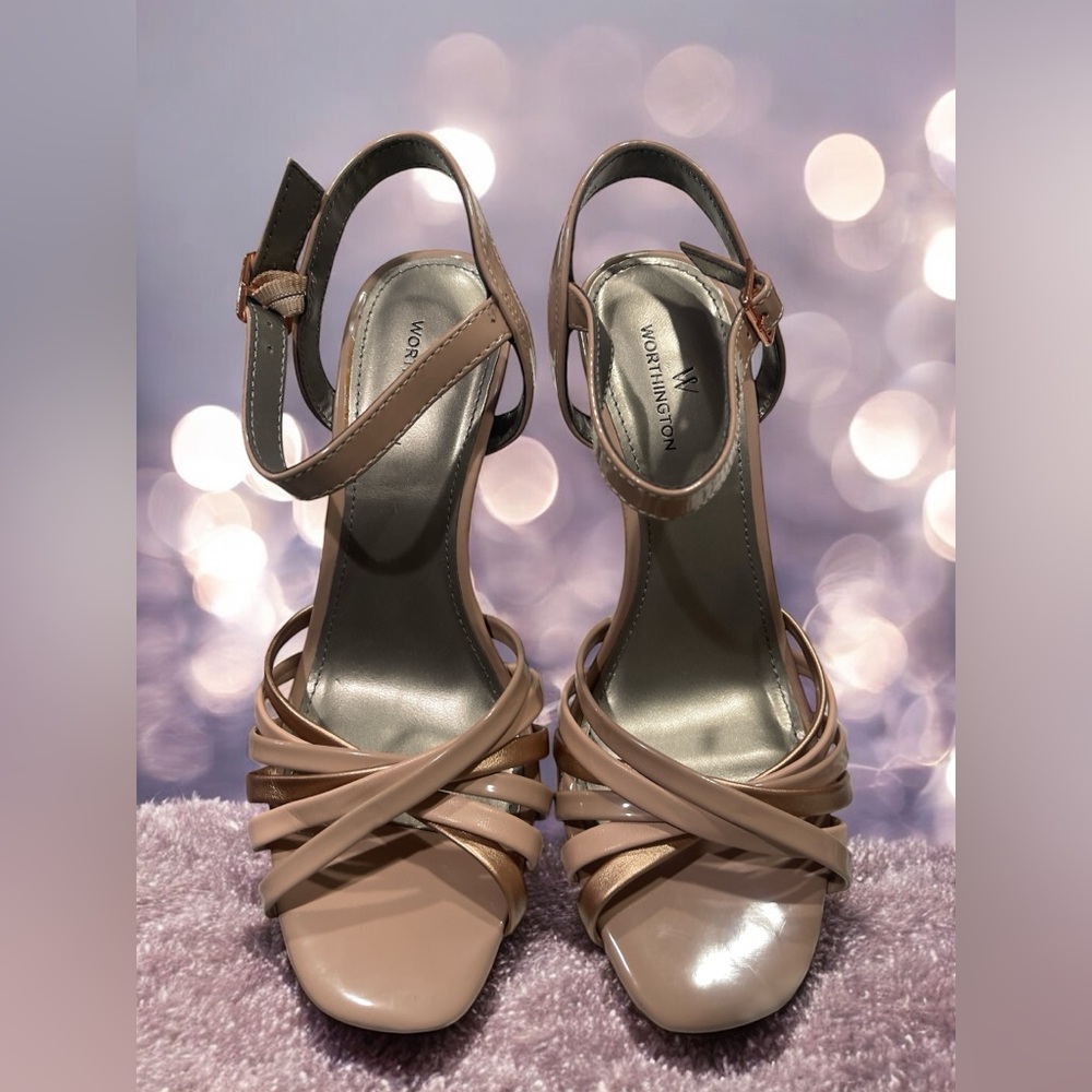 Worthington Tan Strappy Heels Elegant Design